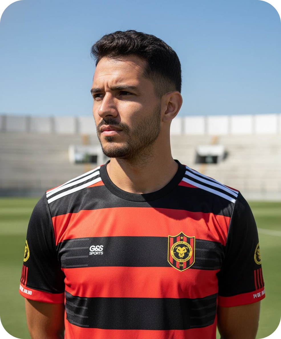 Camisa tradicional rubro-negra do 14 de Julho